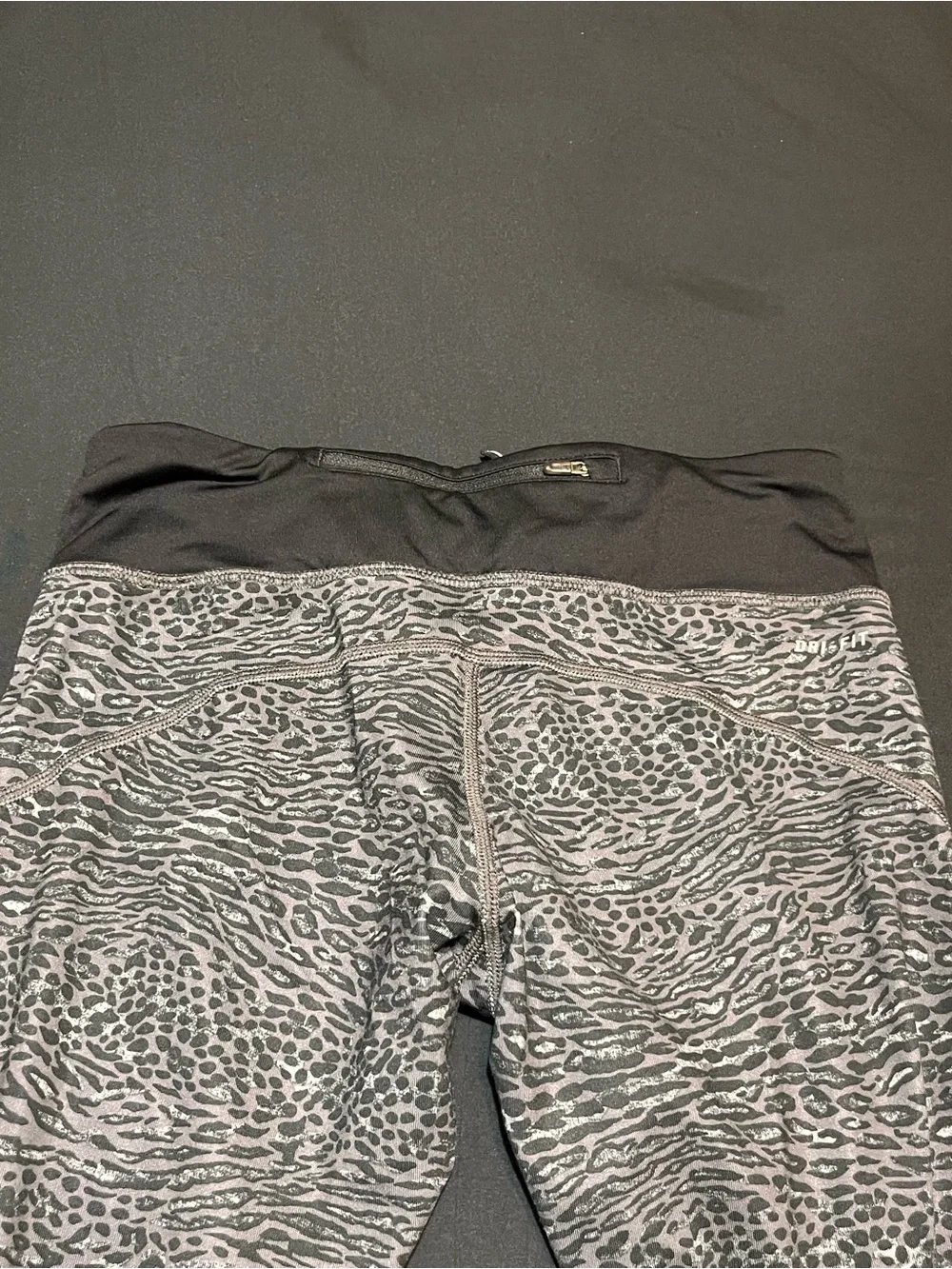 Nike Black and Gray Running Shorts with Drawstring Waist